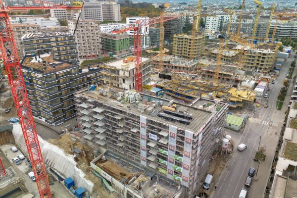 Dachgleiche Baufeld 1+3 | Baustelle | ©Stefan Seelig